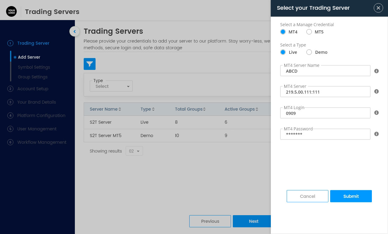 Integrated with MT4/MT5 and Other trading platforms Integrated with MT4/MT5 and Other trading platforms